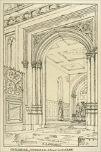 Entrance to the different courts of law, Guildhall, London, June 1815 (1886). Artist: Unknown