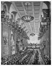 Banquet in the Great Hall for Queen Victoria, Guildhall, City of London, November 1837 (1886). Artist: Unknown