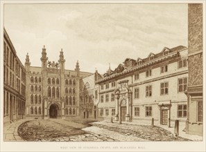 West view of Guildhall Chapel and Blackwell Hall, City of London, 1886. Artist: Unknown