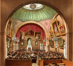 Council Chamber, Guildhall, City of London, 1886.Artist: William Griggs