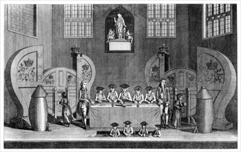 Drawing the State Lottery in Guildhall, City of London, 1763 (1886).Artist: William Griggs