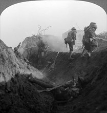 Trench warfare on the Hindenburg Line, Bellicourt, France, World War I, 1917-1918.Artist: Realistic Travels Publishers
