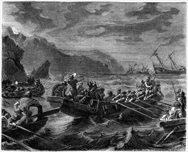 'The Franks cross the raging sea', 1882-1884. Artist: Unknown