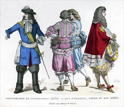 Gentlemen's costume and the Duke of Orleans, Brother to King Louis XIV, 1663 (1882-1884). Artist: Unknown