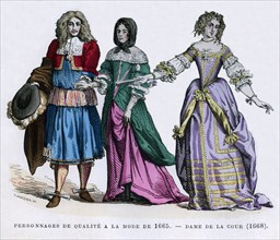 People in the fashions of 1665, and a lady of the court, 1668 (1882-1884).Artist: Tamisier