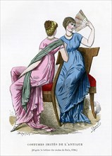 Fashions that imitate the costume of antiquity, 1798 (1882-1884).Artist: Smeeton-Tilly
