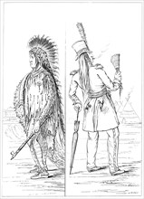 Wi-Jun-Jon in native costume and in regimental uniform, 1841.Artist: Myers and Co