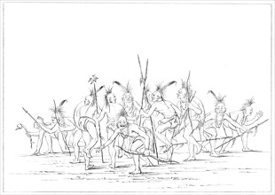 Discovery dance, Sac and Fox, Rock Island, Upper Mississippi, 1841.Artist: Myers and Co