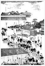 Feudal chief's procession entering the shogun's palace, Japan, 1904. Artist: Unknown