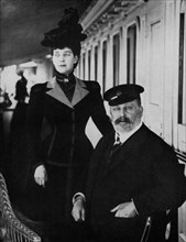 King Edward VII and Queen Alexandra at Cowes, Isle of Wight, August 1909 (1964). Artist: Unknown