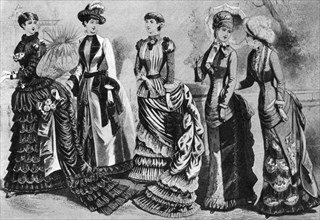 Women's fashion of the 1880s and 1890s, 1937. Artist: Unknown