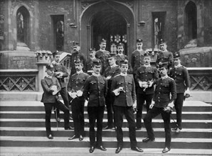 Officers of the 1st Suffolk Regiment at the Tower of London, 1895 (1896).Artist: WW Rouch