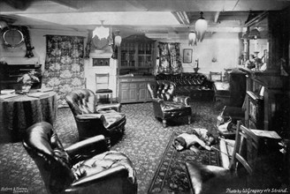 Rear-Admiral Arthur Alington's cabin on board his flagship, HMS 'Magnificent', 1896.Artist: W Gregory