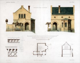 Design for a house in Glienicke, Germany, c1850.Artist: Anst von W Loeillot