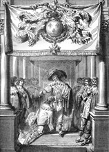 Louis XIII of France conferring the Order of the Holy Spirit, 17th century (1882-1884). Artist: Unknown