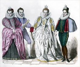 Louise of Lorraine, Duke of Guise, Marguerite de Vaudemont and Anne de Joyeuse, 1581 (1882-1884). Artist: Unknown