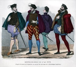 French gentlemen's costume, 1572 (1882-1884). Artist: Chevignard