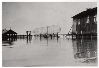 Zeppelin LZ 6 under construction, Germany, 1909 (1933). Artist: Unknown