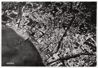 Aerial view of Funchal, Madeira, from a Zeppelin, 1928 (1933). Artist: Unknown