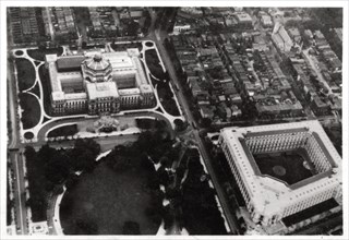 Aerial view of the Library of Congress, Washington DC, USA, from a Zeppelin, 1928 (1933). Artist: Unknown