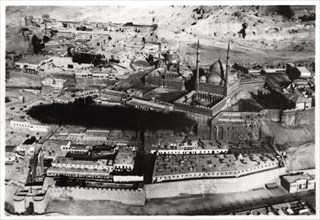 Aerial view of the Mosque of Muhammad Ali Pasha, Cairo, Egypt, from a Zeppelin, 1931 (1933). Artist: Unknown