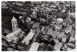 Aerial view of the Church of the Holy Sepulchre, Jerusalem, Palestine, from a Zeppelin, 1931 (1933). Artist: Unknown