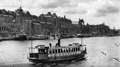 A ferry on the way to the island of Djurgarden, Stockholm, Sweden, c1923. Artist: Unknown