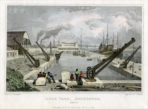 'Dock Yard, Sheerness, Kent', 1830. Artist: T Garner