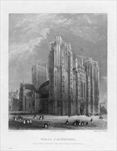 Wells Cathedral, Somerset, c1860. Artist: Benjamin Winkles