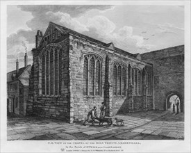 North-east view of the Chapel of the Holy Trinity, Leadenhall, London, 1825.Artist: Thomas Dale