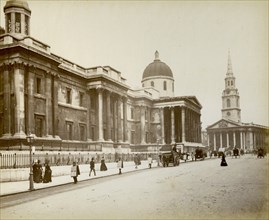 Exterior of the National Gallery, London, 1887. Artist: Unknown