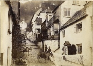 The New Inn and street, Clovelly, Devon, late 19th or early 20th century. Artist: Unknown