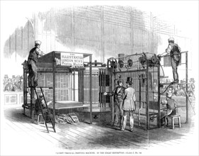 Patent vertical printing machine, Great Exhibition, London, 1851. Artist: Unknown