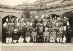 Shahpur district police officers group, India, 1937-1938. Artist: Mool Chand & Son