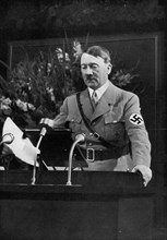 Adolf Hitler making a speech, Nuremberg, Germany, 1935. Artist: Unknown