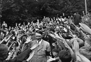 A crowd outside the Führer's residence at Obersalzberg, Bavaria, Germany, 1936. Artist: Unknown