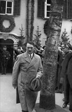Adolf Hitler visiting the Schiller Haus in Weimar, Germany, 1934. Artist: Unknown