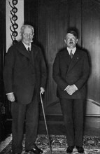 German President Paul von Hindenburg and Chancellor Adolf Hitler, c1933-c1934. Artist: Unknown