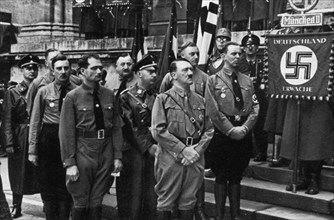 Nazi leaders at the Feldherrnhalle, Munich, Germany, 9 November 1934. Artist: Unknown