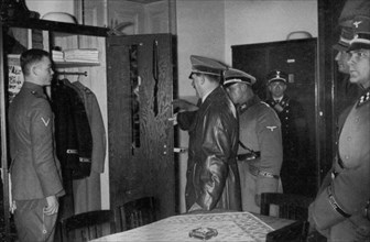 Adolf Hitler visiting the SS Leibstandarte Regiment, 1936. Artist: Unknown