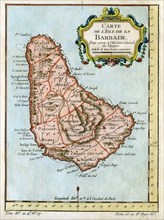Map of Barbados, c1758. Artist: Unknown