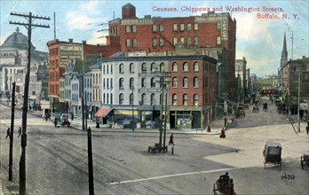 Genesse, Chippewa and Washington Streets, Buffalo, New York, USA, c1910. Artist: Unknown