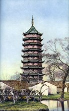 Beisi Pagoda, Suzhou, Jiangsu Province, China, c1924Artist: Ernest Peterffy