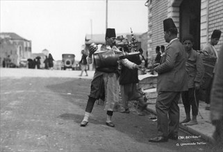 A lemonade seller, Beiruit, Lebanon, c1920s-c1930s(?). Artist: Unknown