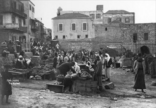 The market, Haifa, Palestine, c1920s-c1930s(?). Artist: Unknown