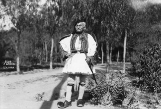 A Greek soldier in traditional uniform, c1920s-c1930s(?). Artist: Unknown