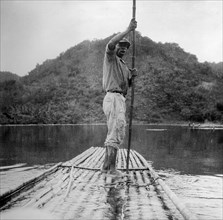Man on a raft, Kingston, Jamaica, 1931. Artist: Unknown