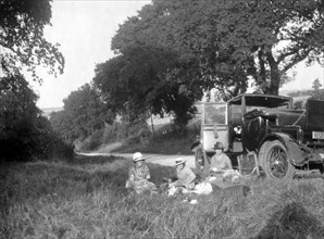 Roadside picnic, c1920s-c1930s(?). Artist: Unknown