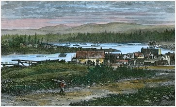 View of the western suburbs of Victoria, Vancouver Island, British Columbia, Canada, c1880. Artist: Unknown