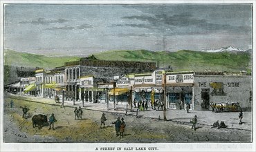 'A Street in Salt Lake City, Utah', USA, c1880. Artist: Unknown
